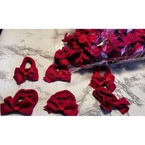 Red Bow Hair Scrunches 200ct. Perfect For Holiday Festivals, Ballet B/C